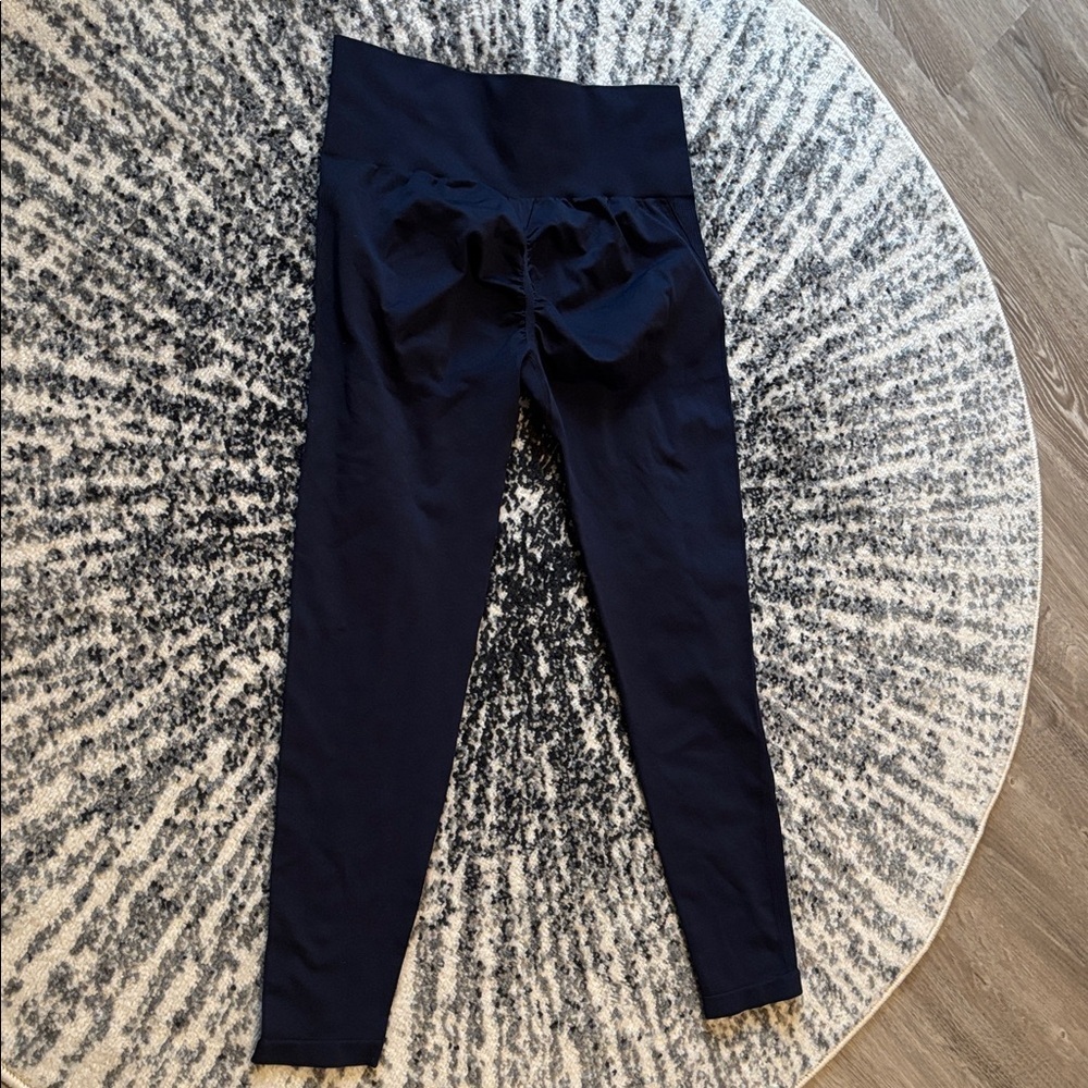 High waisted navy Leggings, Sz XL - Picture 2 of 5